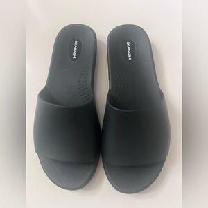 Okabashi Cruise Contoured Arch Footbed Waterproof Black Slide Sandals Size 9